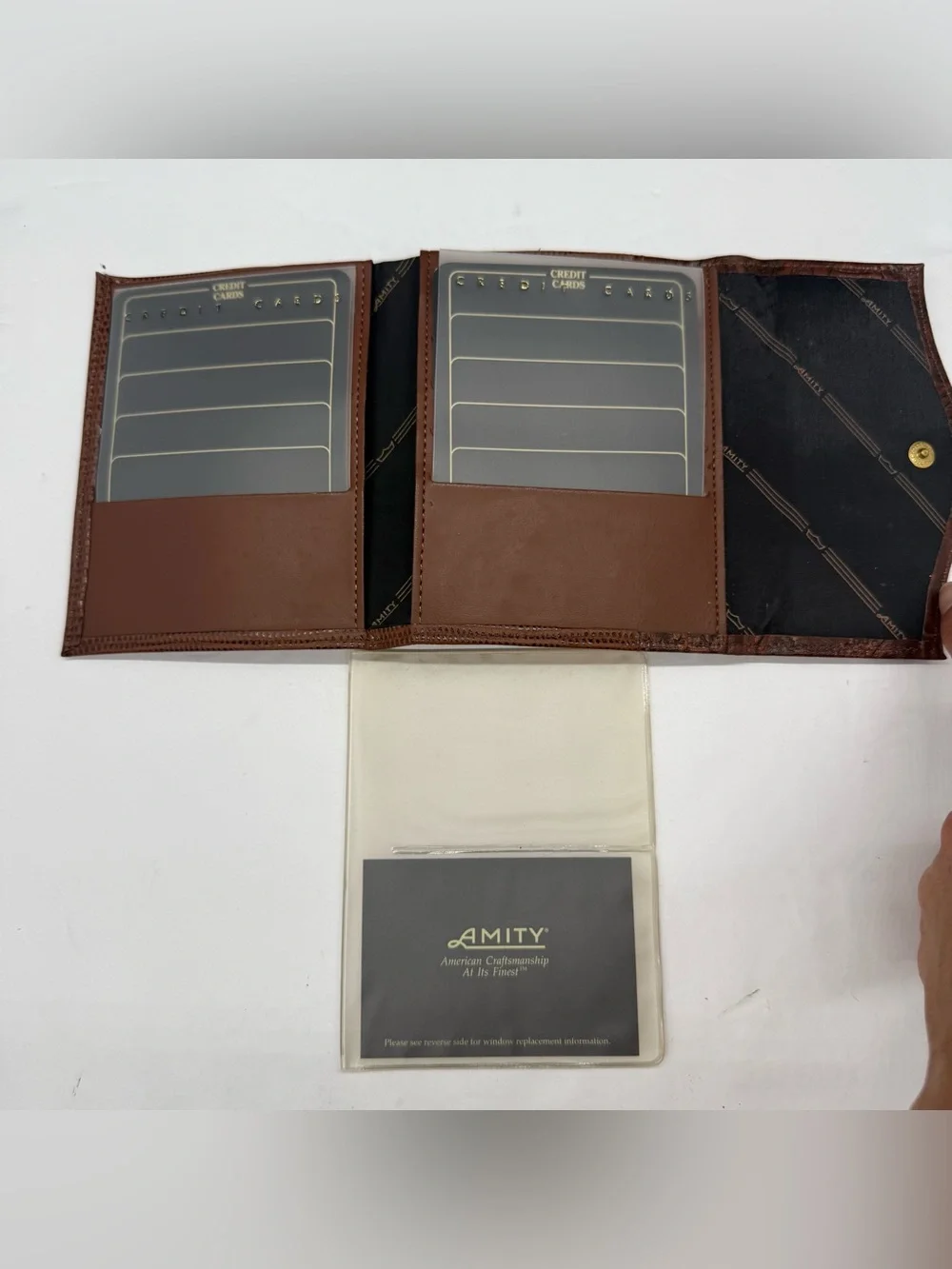 Vintage Amity Cowhide Leather Trifold Wallet